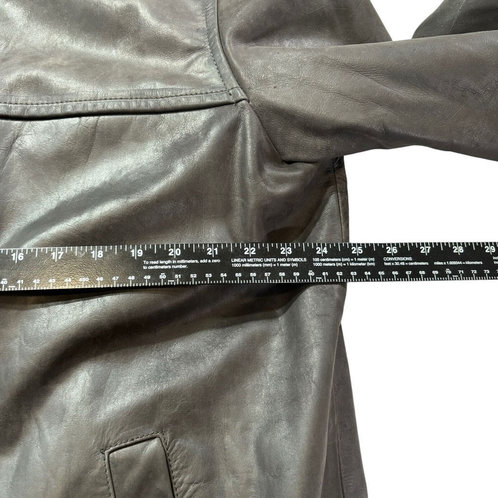 Eddie Bauer Size XLT Genuine Leather Quilted Lining Button Front Jacket - Picture 6 of 11